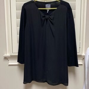 Lysse, women’s dressy blouse, black, size L